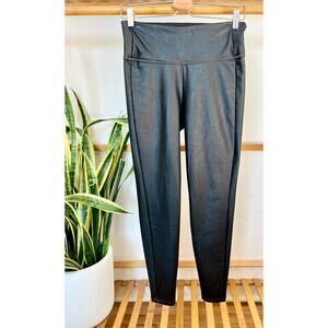 Athleta Black Gleam Coated Leggings